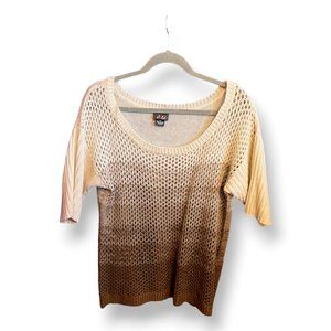 Dot's Brown, Tan & White Knit sweater 2X